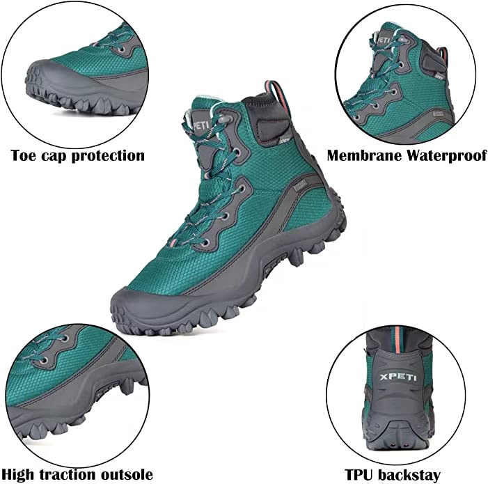 Manfen Women's Hiking Boots Lightweight Waterproof Hunting Boots, Ankle Support